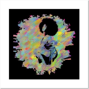 Watercolor beautiful afro Posters and Art